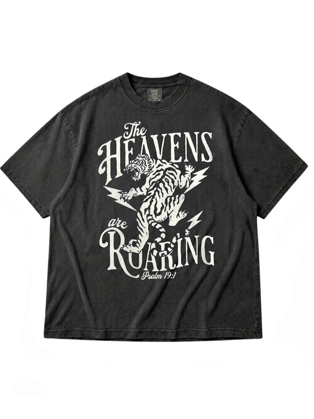 The Heavens are Roaring Psalm 19:1 Tiger Graphic T-Shirt Graphic Short Sleeve